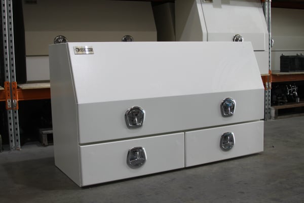 White Aluminium 2 Draw Toolbox Hobart